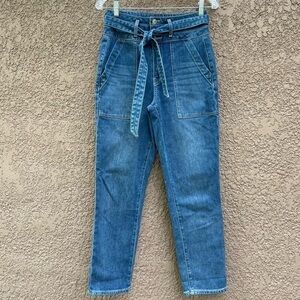 Veronica Beard Jeans Logan Slim Straight Extra High Rise Wash Clearwater Size 27